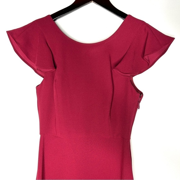 BCBGeneration Women's Purpleberry Ponte Flutter Sleeve Mini Dress Size 0 - Picture 9 of 11